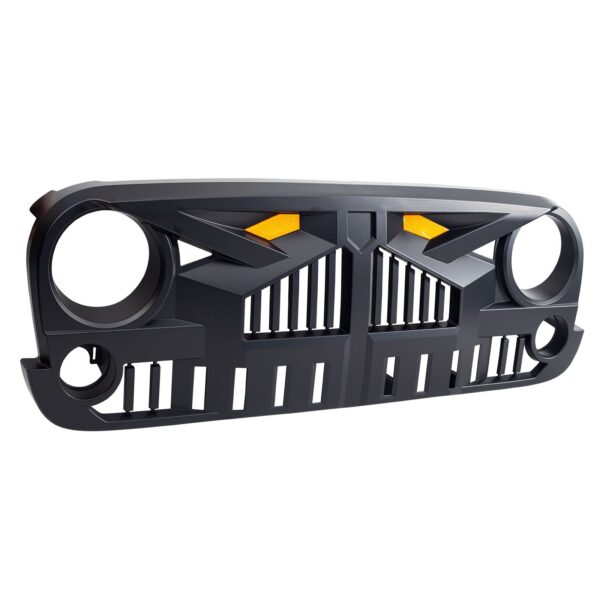 American Modified Empire Grille w/ LED Amber Lights, Matte Black - AMJPAA00139