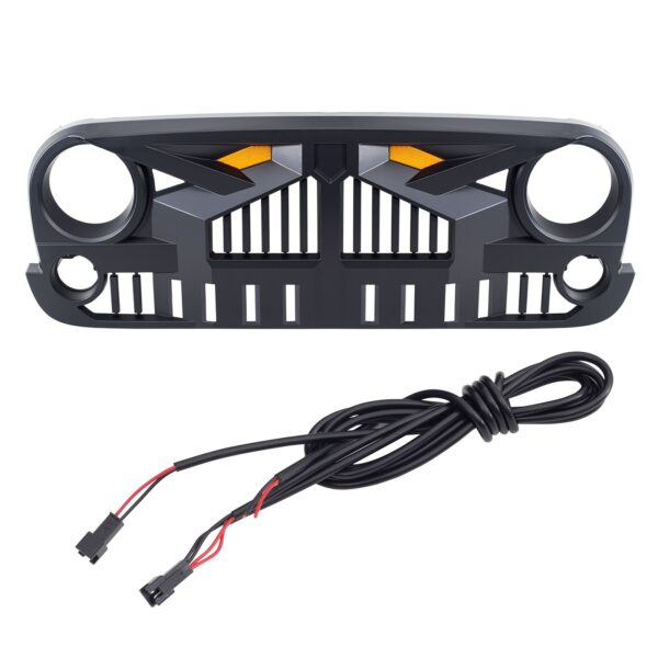 American Modified Empire Grille w/ LED Amber Lights, Matte Black - AMJPAA00139