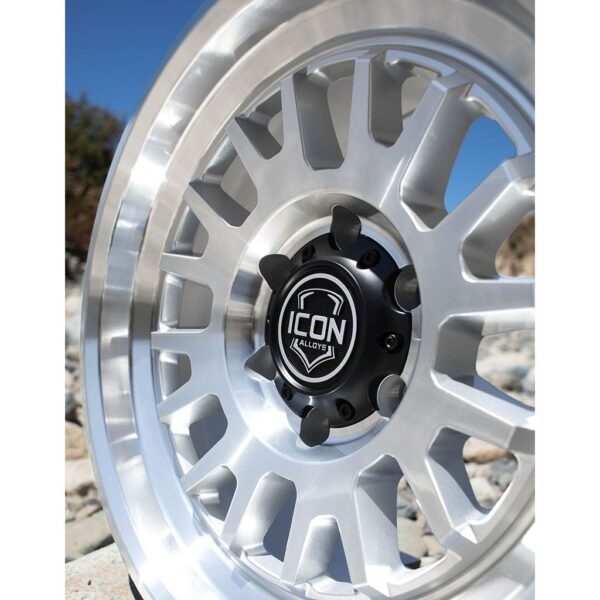 ICON Alloys Anza, Silver Machined, 17 x 8.5 / 5 x 5, -6mm Offset, 4.5" BS