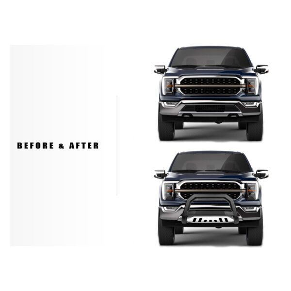 Armordillo 1999-2002 Lincoln Navigator AR Series Bull Bar - Matte Black W/Aluminum Skid Plate