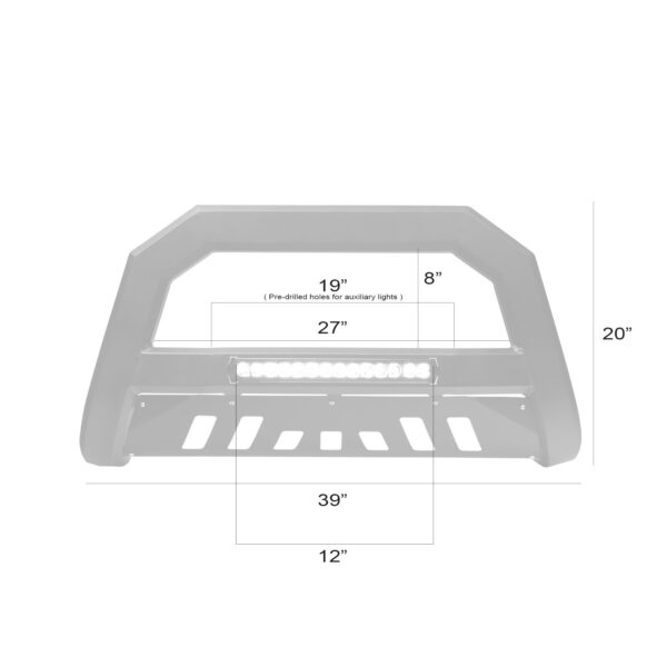 Armordillo 2008-2011 Mazda Tribute AR Series Bull Bar W/LED - Matte Black W/Aluminum Skid Plate
