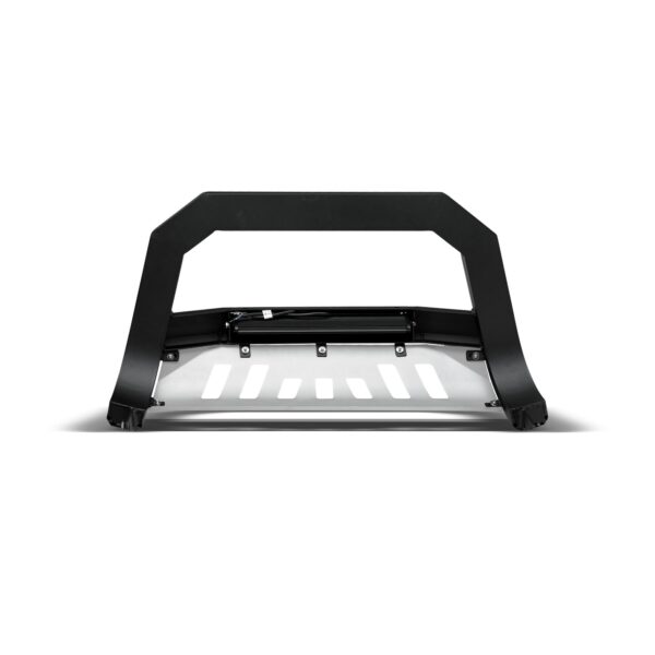 Armordillo 2006-2009 Mitsubishi Raider AR Series Bull Bar W/LED - Matte Black W/Aluminum Skid Plate