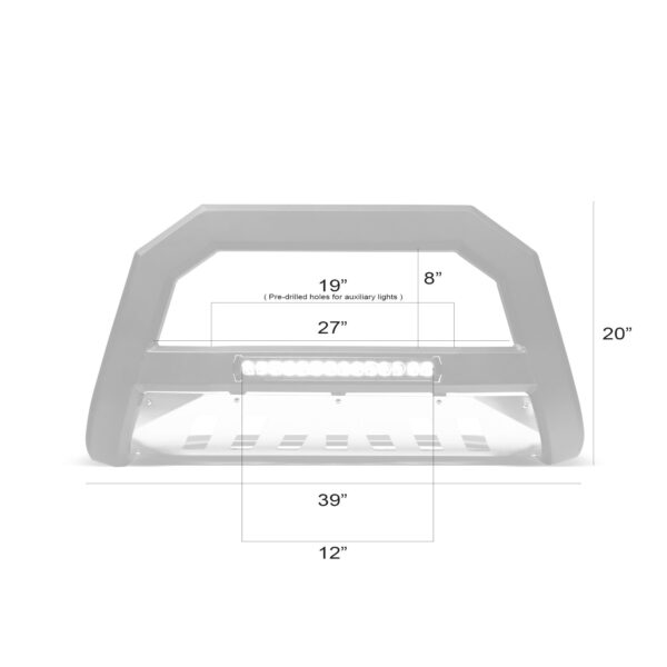 Armordillo 2000-2004 Nissan Frontier AR Series Bull Bar W/LED - Matte Black W/Aluminum Skid Plate