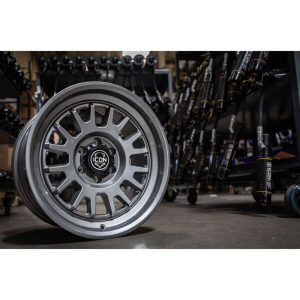 ICON Alloys Anza, Gun Metal, 17 x 8.5 / 6 x 5.5, 0mm Offset, 4.75" BS