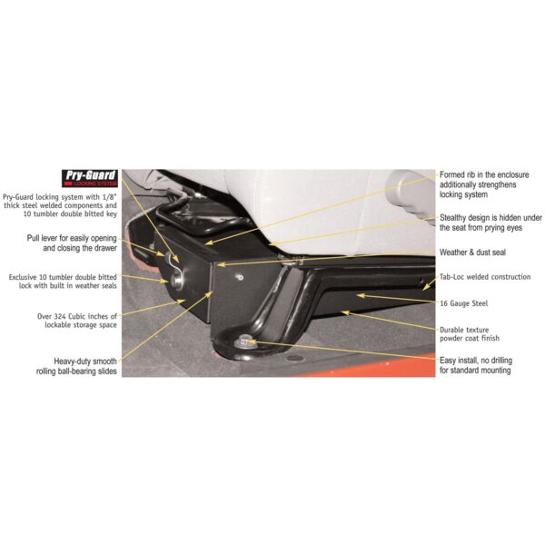 Drawer | Underseat | Standard Key | Jeep Wrangler JK Driver's Side | 2007-2018