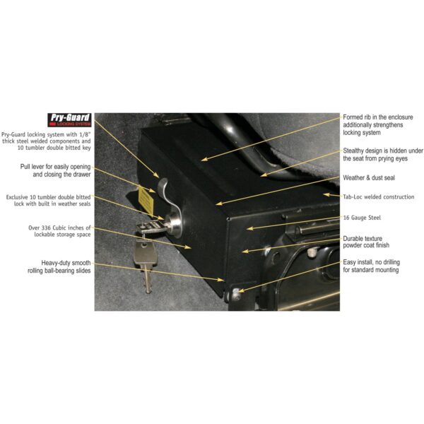 Drawer | Underseat | Standard Key | Jeep Wrangler TJ, LJ No Flip Seat | 1997-200