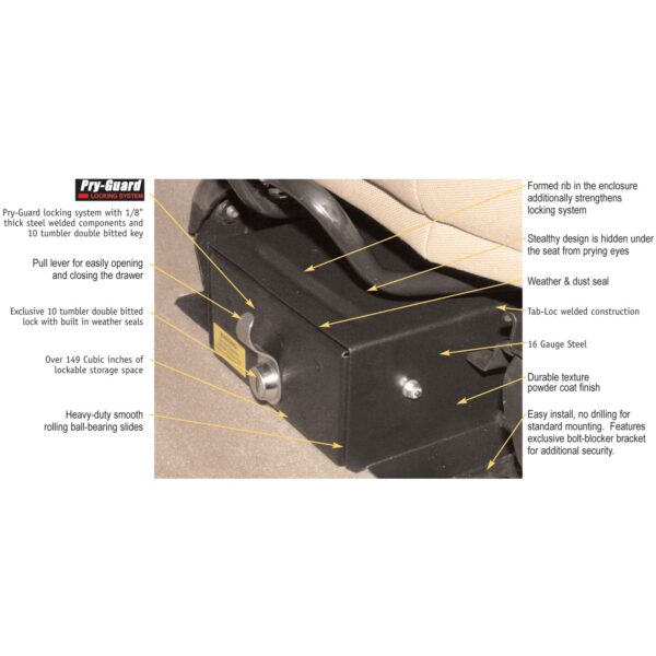 Drawer | Underseat | Standard Key | Jeep Wrangler TJ Flip Seat | 1997-2002