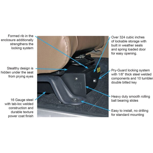 Drawer | Underseat | Standard Key | Jeep Wrangler JK Passenger's Side | 2007-201