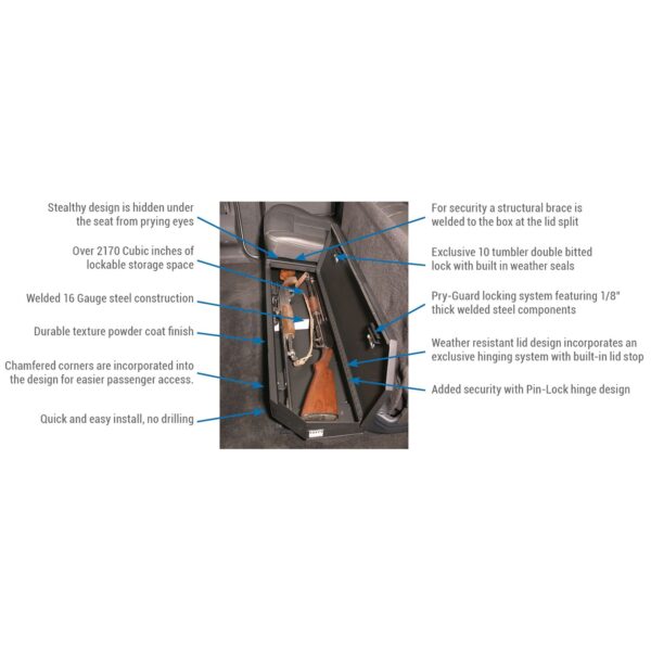 Lockbox | Underseat Full | | Standard Key | Ford Super Duty Super Crew | 2003-20