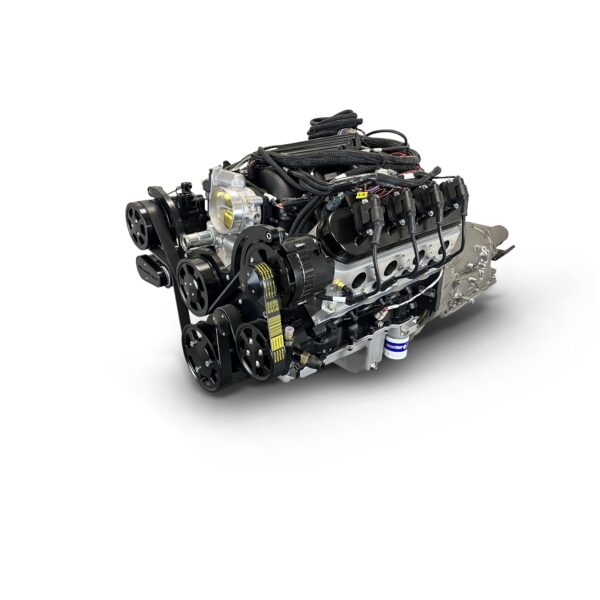 BluePrint Engines GM LS Compatible 376 c.i. Engine and 4L65/70E Automatic Transmission - Standard Edition Builder Series - Black Pulley Kit - Holley Terminator X EFI System