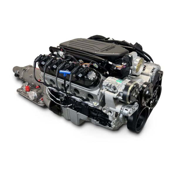 BluePrint Engines GM LS Compatible 376 c.i. Engine and 4L65/70E Automatic Transmission - Standard Edition Builder Series - Natural Pulley Kit - Holley Terminator X EFI System