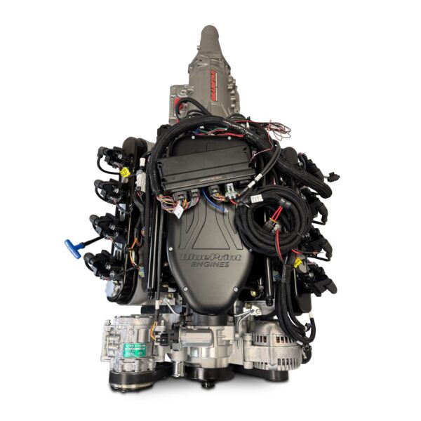 BluePrint Engines GM LS Compatible 376 c.i. Engine and 4L65/70E Automatic Transmission - Standard Edition Builder Series - Natural Pulley Kit - Holley Terminator X EFI System
