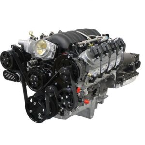 BluePrint Engines GM LS Compatible 376 c.i. Engine and 4L65/70E Automatic Transmission 4WD Ready - Truck Edition Builder Series - Black Pulley Kit - Holley Terminator X EFI System