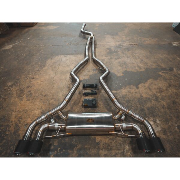 BMW G20 M340i / M440i Valved Sport Exhaust System - Brushed Finish - 1x1 Carbon Fiber
