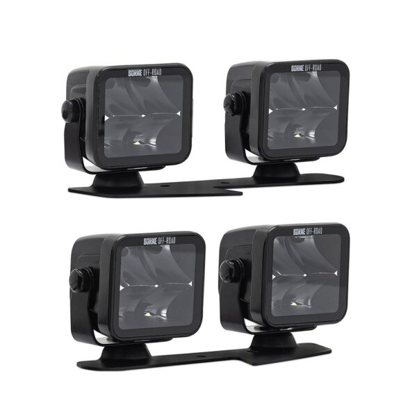 Borne Off-Road Direct-Fit Ford Bronco Ditch Light Set (4), 3X3 Flood Upfit