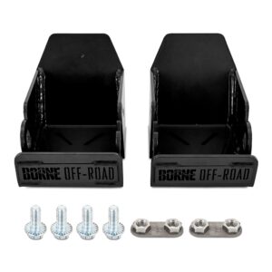 Borne Off-Road Rear Shock Skid Plates, Fits 2021+ Ford Bronco, Black