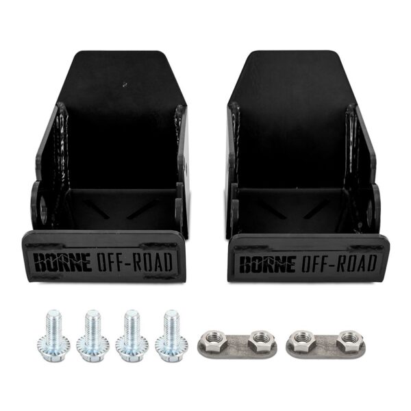 Borne Off-Road Rear Shock Skid Plates, Fits 2021+ Ford Bronco, Black