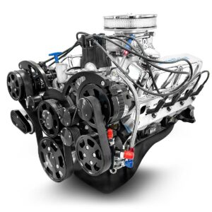 BluePrint Engines Ford Small Block Compatible 302 C.I. Deluxe Dressed - Cruiser - Front Sump Oil Pan - Black Pulley Kit - Carbureted