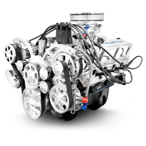 BluePrint Engines Ford Small Block Compatible 347 C.I. Deluxe Dressed - Rear Sump Oil Pan - Polished Pulley Kit - Carbureted