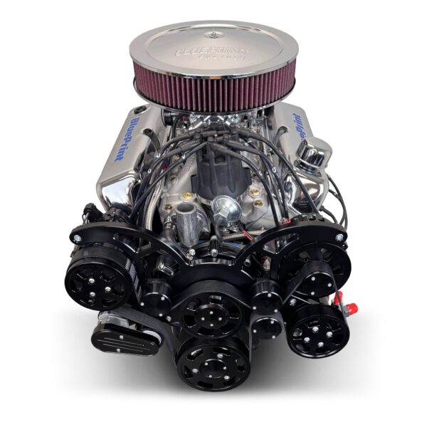 BluePrint Engines Ford Small Block Compatible 347 C.I. Deluxe Dressed - Rear Sump Oil Pan - Black Pulley Kit - Carbureted