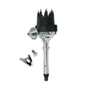 PRO SERIES READY TO RUN DISTRIBUTOR - CHEVY SB/BB - V8 ENGINE - BLACK CAP W/ FIXED COLLAR
