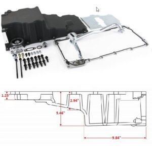 LS OIL PAN SWAP KIT - LOW PROFILE OIL PAN KIT FOR HOTROD / MUSCLE CAR ENGINE SWAP - BLACK
