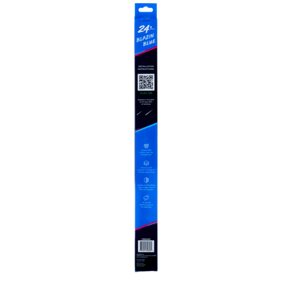24" 610mm Blue Silicone Shadeblade Wiper Blade
