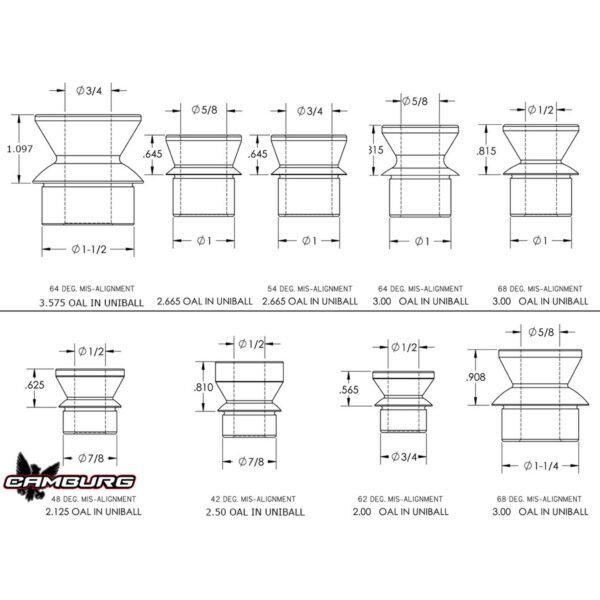 Camburg Engineering 1" x 3/4" Hi-misalignment Spacers (Pair) CAM-040030