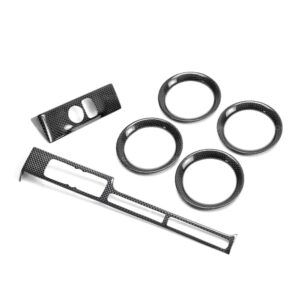 Seibon Carbon, CFI0910NSGTR-D, Carbon fiber interior trim set (6 pcs) for 2009-2014 Nissan GTR Pieces include: mirror control panel cover (1), navigator cover (1), air vents cover (4)
