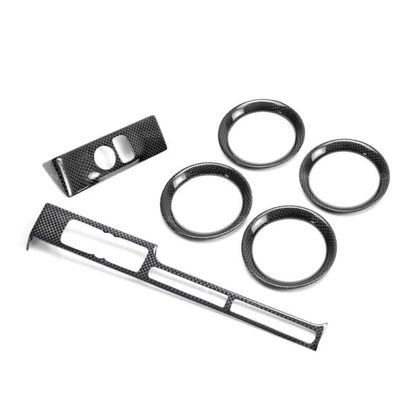 Seibon Carbon, CFI0910NSGTR-D, Carbon fiber interior trim set (6 pcs) for 2009-2014 Nissan GTR Pieces include: mirror control panel cover (1), navigator cover (1), air vents cover (4)