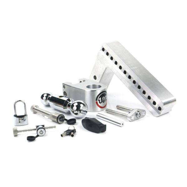 180 Hitch Chrome Ball 10" Drop Hitch with 2.5" Shank Keyed Alike WS05, WS11, WS12 Included