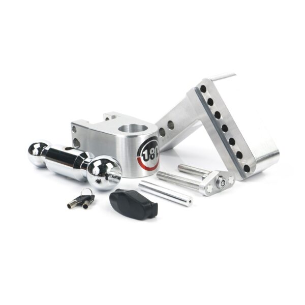 180 Hitch Chrome Ball 4" Drop Hitch with 2" Shank