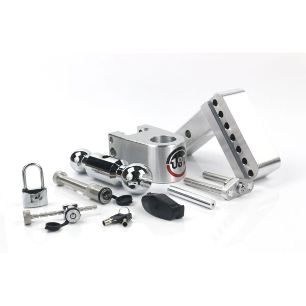 180 Hitch Chrome Ball 4" Drop Hitch with 2" Shank Keyed Alike WS05, WS11, WS12 Included