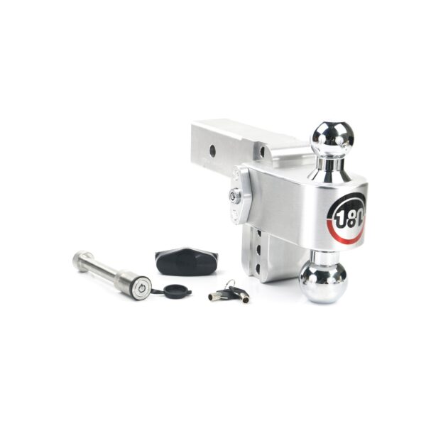 180 Hitch Chrome Ball 4" Drop Hitch with 2.5" Shank- Keyed Alike WS05 Included