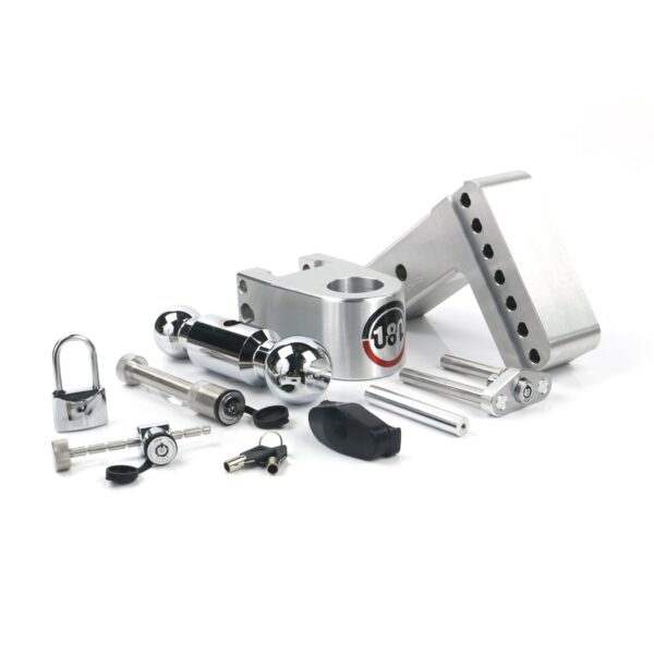 180 Hitch Chrome Ball 4" Drop Hitch with 2.5" Shank- Keyed Alike WS05, WS11, WS12 Included