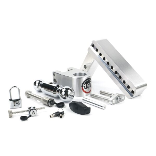 180 Hitch Chrome Ball 8" Drop Hitch with 2" Shank Keyed Alike WS05, WS11, WS12 Included