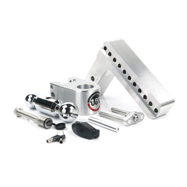 180 Hitch Chrome Ball 8" Drop Hitch with 2.5" Shank Keyed Alike WS05 Included