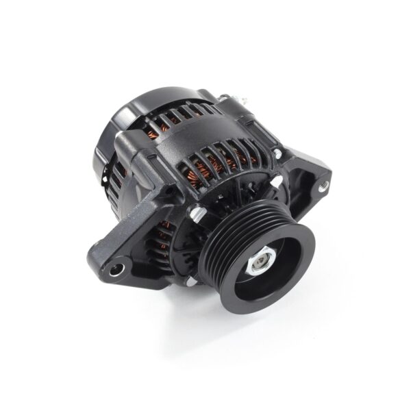 TSP Alternator; Mini Denso Style Race Serpentine 90 Amps; Black