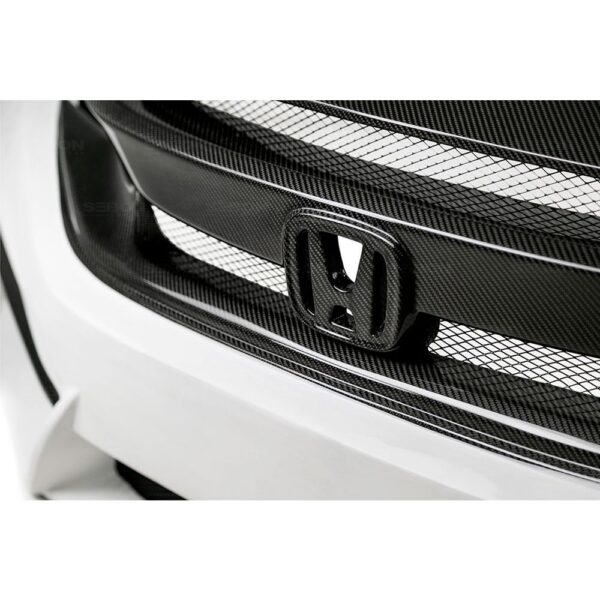 Seibon Carbon, FB16HDCV4-TT-GF, TT-style fiberglass/carbon fiber front bumper for 2016-2020 Honda Civic 4 Dr