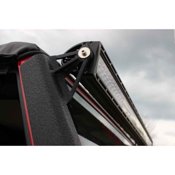 Black textured powder coat, 11-Gauge steel, Designed to mount a 52in. overall width light bar.