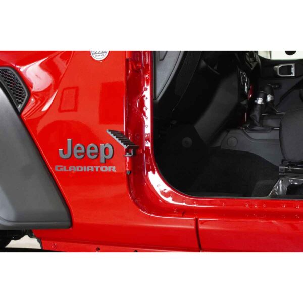2-Door, 4-Door, Black powder coated, steel, Sold as a pair