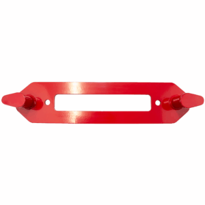 Red powder coat, Steel, Stainless Steel hardware, Measures 16 in. end to end
