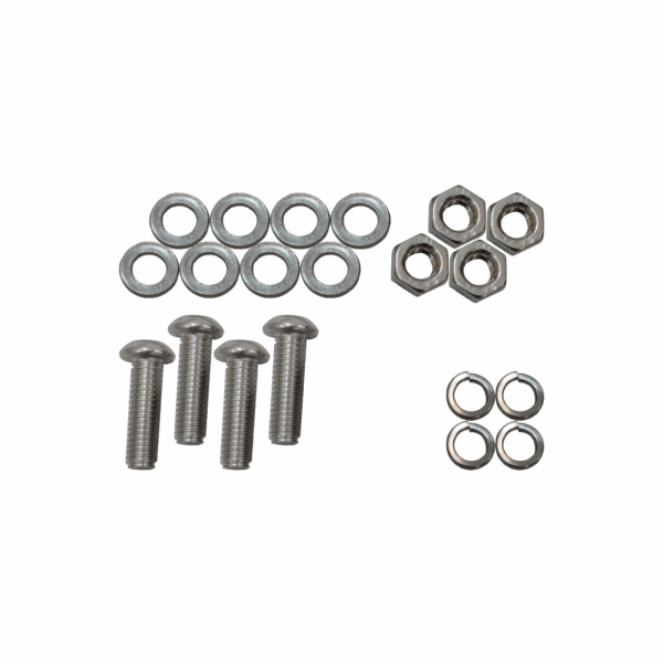 black powder coated aluminum, Includes stainless steel hardware