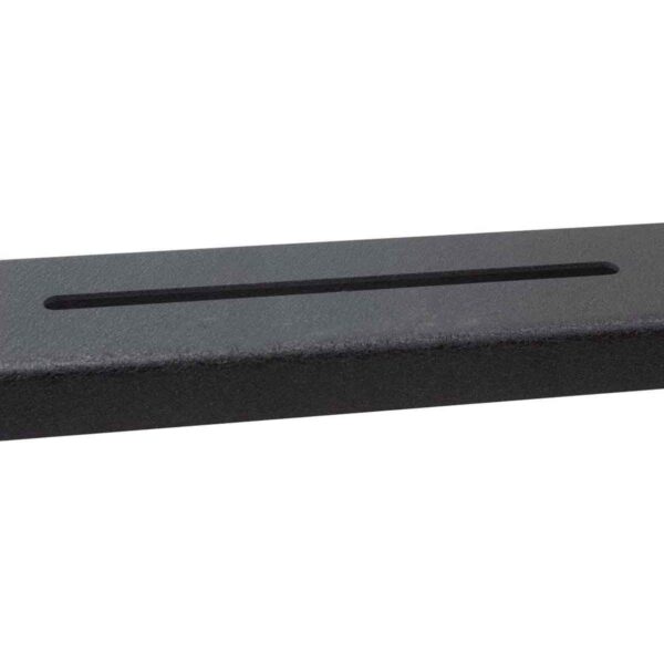 Black textured powder coat, 10-Gauge steel, Stainless Steel hardware