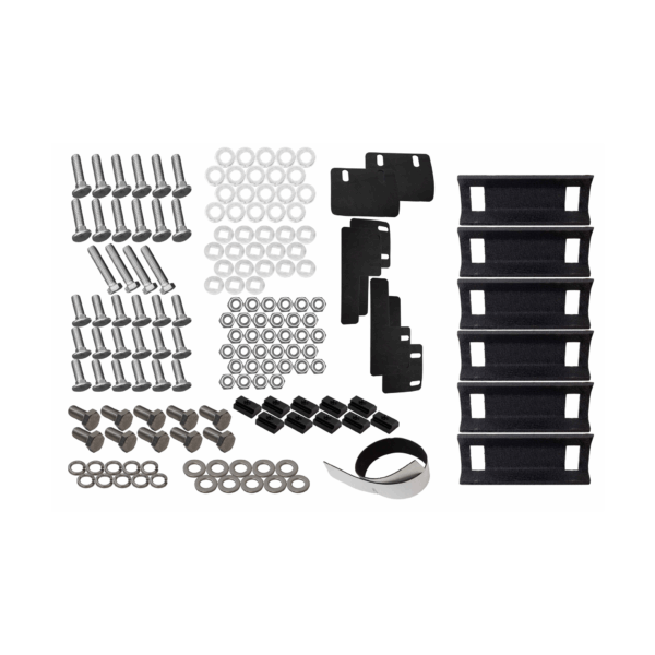 Black textured powder coat, 10-Gauge steel, Stainless Steel hardware, Half Height Tackle Rack measures 12.5 in. off of top of bed rail