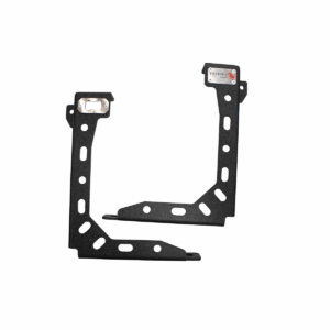 Black textured powder coat, 10-Gauge steel, Stainless Steel hardware