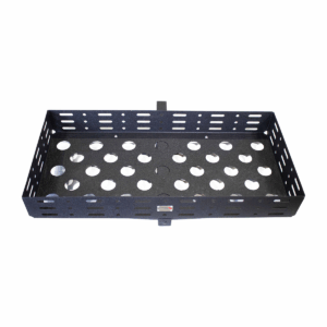 8-gauge steel, Black powder coat, Stainless Steel hardware, 40 in. long x 19 in. wide
