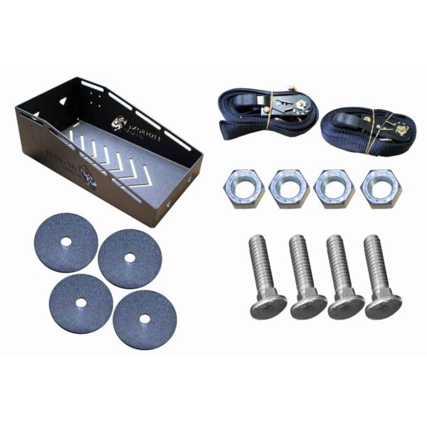 11-gauge steel, Black powder coat, Stainless Steel hardware