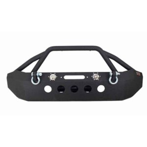 Black textured powder coat, Steel, 2 in. diameter raised tube winch guard, 59.5 in. wide