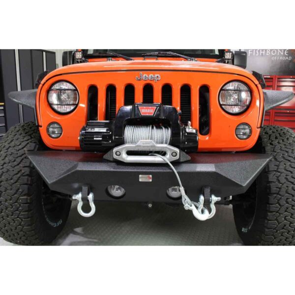 Two Stage Black Textured Powder Coat, Bumper is 44in. Wide, 3/16in. Plate Steel